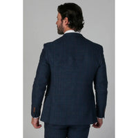 Scott - Blazer de tweed azul a cuadros para hombre