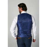 Scott - Chaleco de tweed azul a cuadros para hombre
