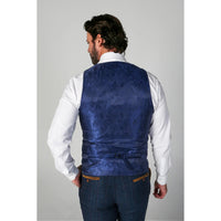Scott - Chaleco de tweed azul a cuadros para hombre