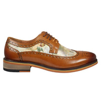 Zapatos brogue de piel marrón con estampado icónico para hombre de Scott