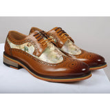 Zapatos brogue de piel marrón con estampado icónico para hombre de Scott
