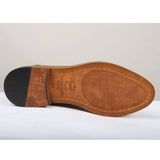 Zapatos brogue de piel marrón con estampado icónico para hombre de Scott
