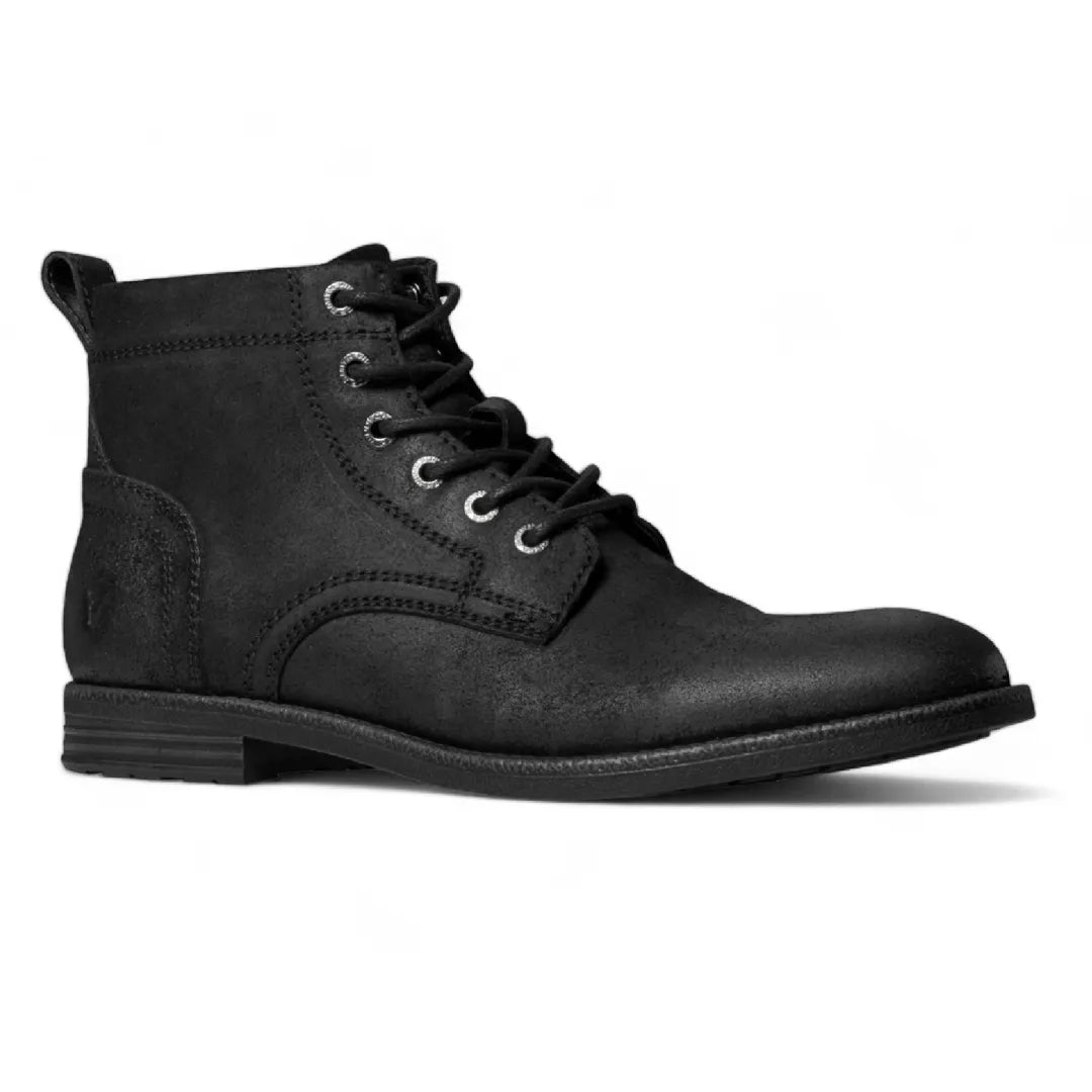 Sebastian - Botas de desierto de cuero negro con cordones para hombre