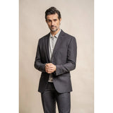Seeba - Blazer clásico de carbón para hombre