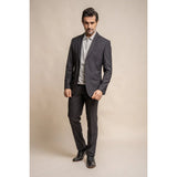 Seeba - Blazer clásico de carbón para hombre