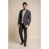 Seeba - Blazer clásico de carbón para hombre