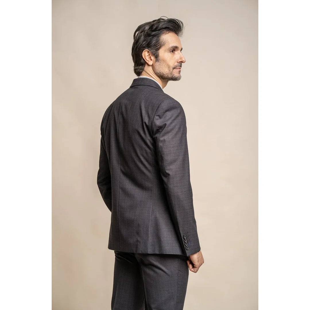 Seeba - Blazer clásico de carbón para hombre