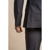 Seeba - Blazer clásico de carbón para hombre