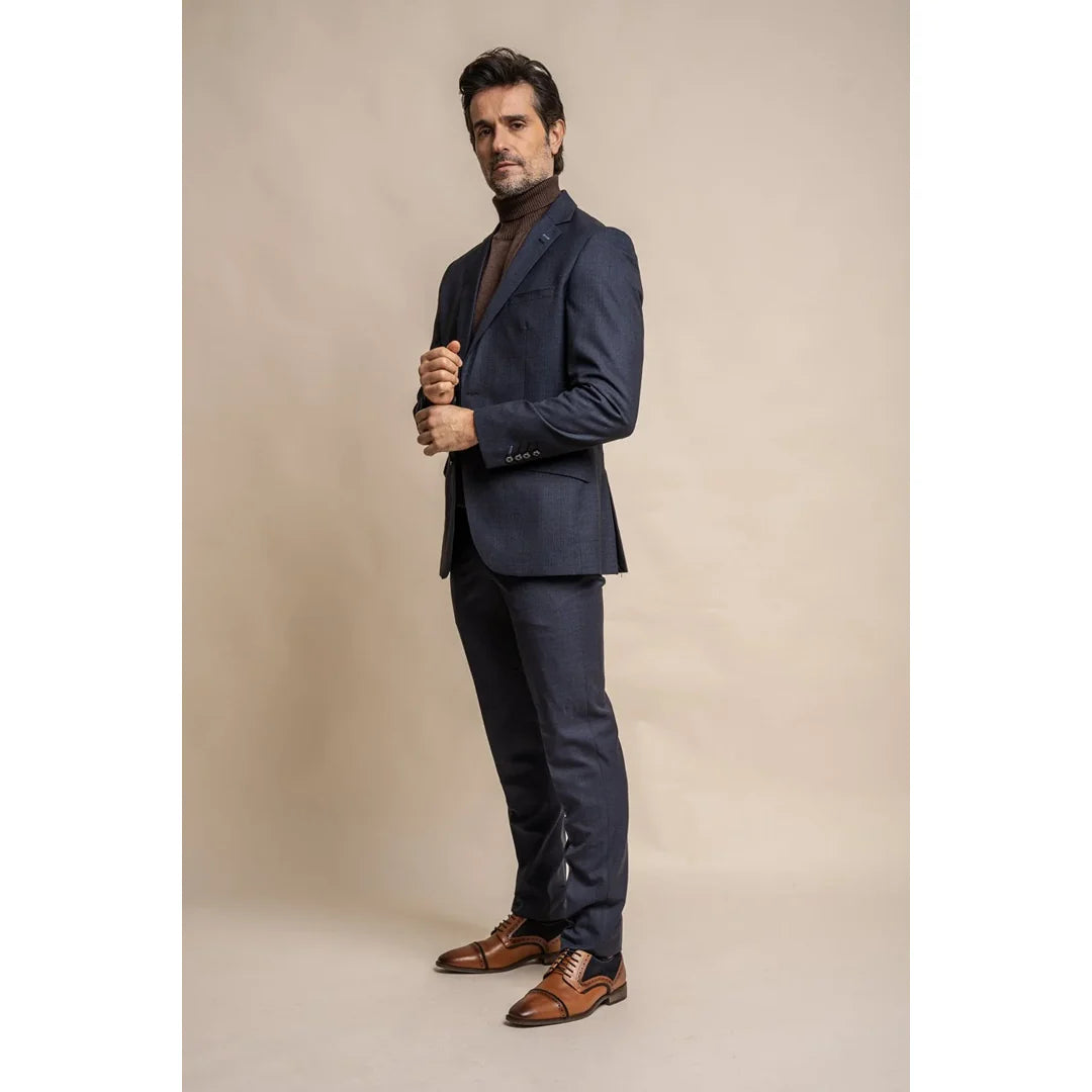Seeba - Blazer clásico azul marino para hombre