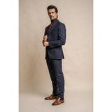 Seeba - Blazer clásico azul marino para hombre