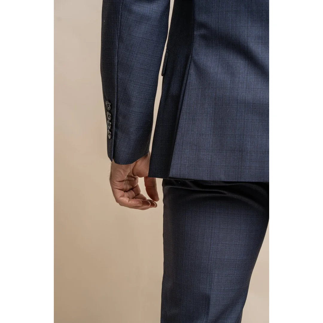 Seeba - Blazer clásico azul marino para hombre
