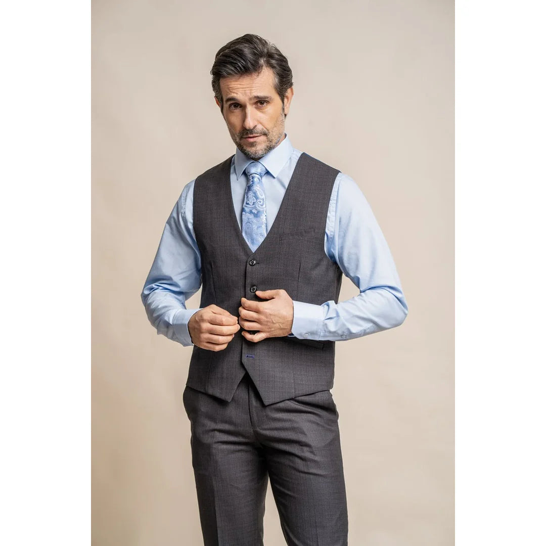 Seeba - Chaleco clásico de carbón para hombre