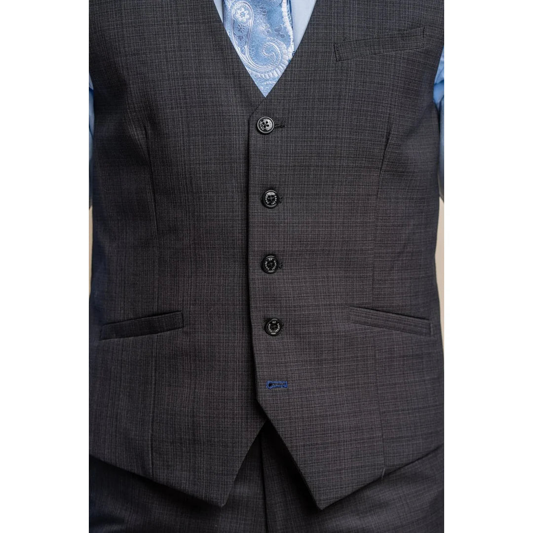 Seeba - Chaleco clásico de carbón para hombre