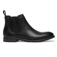 Sergio - Botas Chelsea de cuero negras sin cordones para hombre