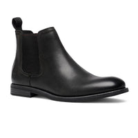 Sergio - Botas Chelsea de cuero negras sin cordones para hombre