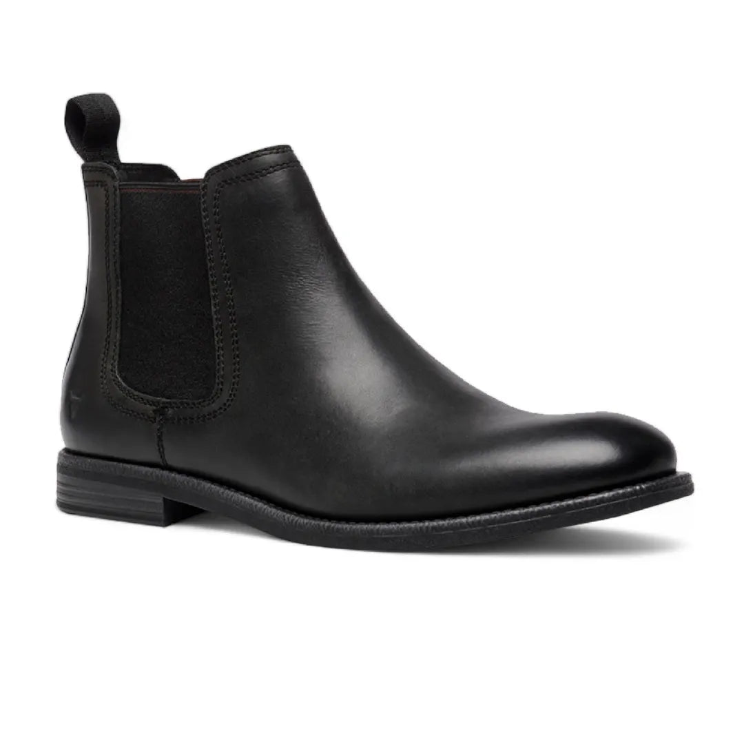 Sergio - Botas Chelsea de cuero negras sin cordones para hombre