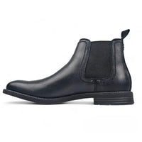 Sergio - Botas Chelsea de cuero negras sin cordones para hombre