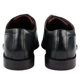 Zapatos Derby de cuero auténtico con cordones para hombre, elegantes, formales, clásicos, negros.