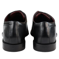 Zapatos Derby de cuero auténtico con cordones para hombre, elegantes, formales, clásicos, negros.