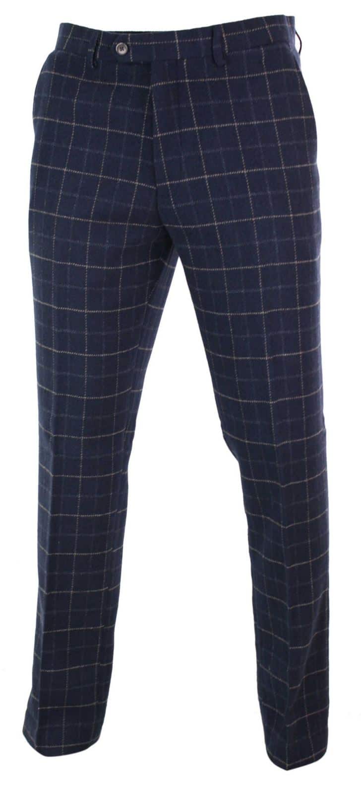 Cavani Shelby - Pantalones clásicos de tweed a cuadros estilo Peaky Blinders para hombre