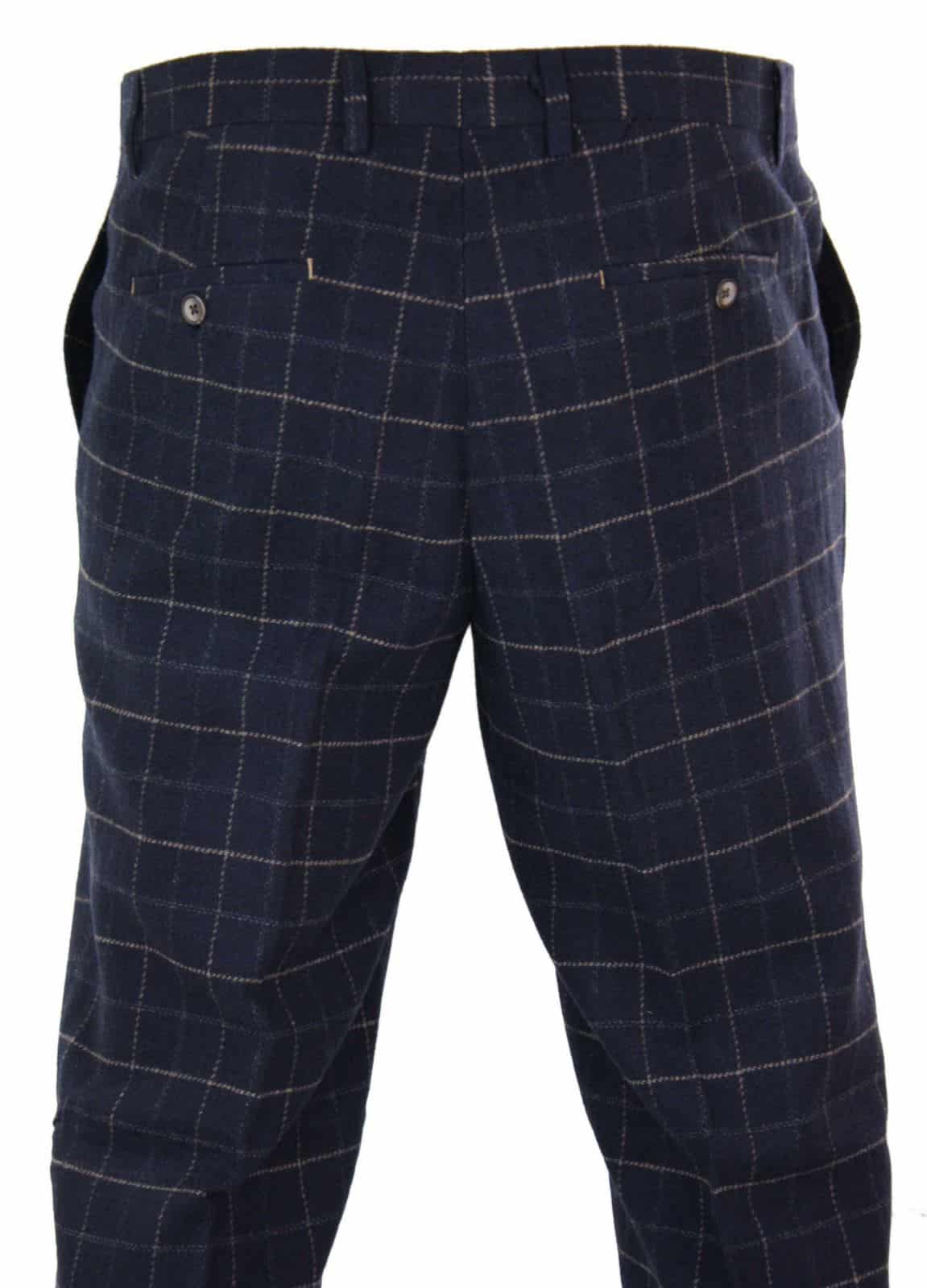 Cavani Shelby - Pantalones clásicos de tweed a cuadros estilo Peaky Blinders para hombre