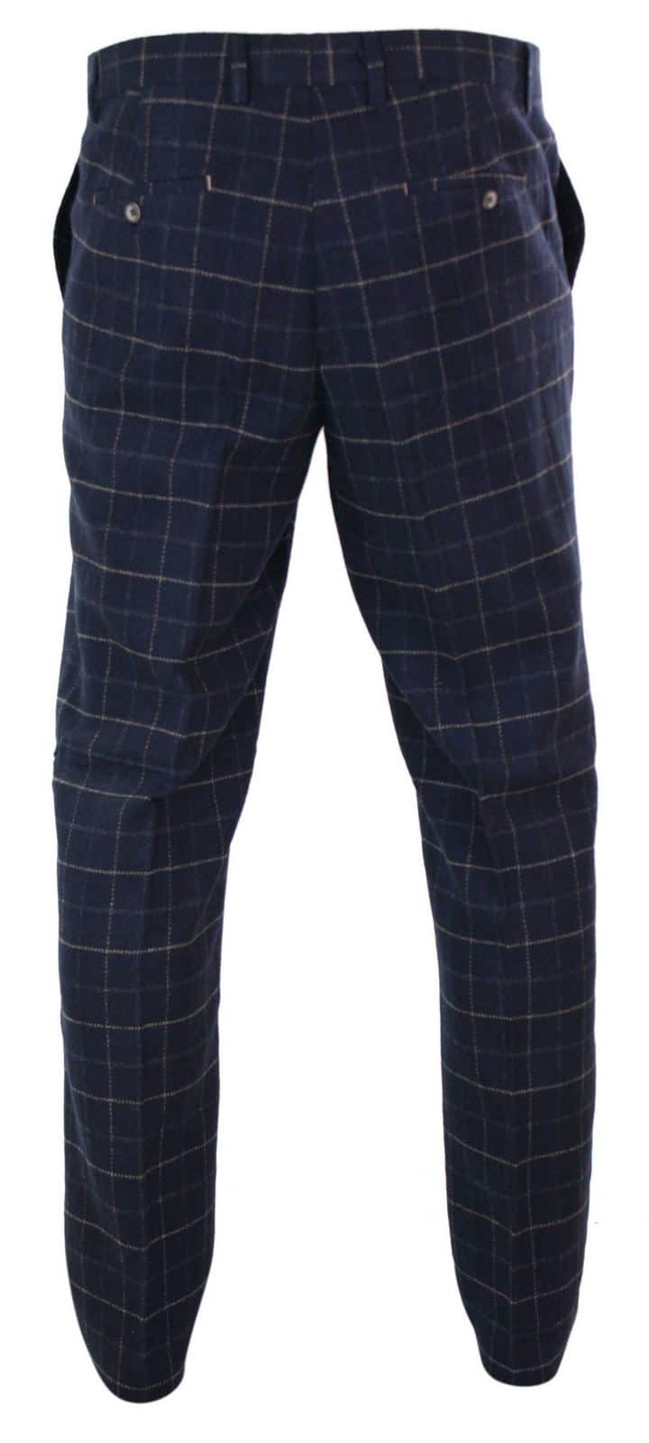 Cavani Shelby - Pantalones clásicos de tweed a cuadros estilo Peaky Blinders para hombre