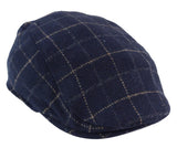 Gorro de abuelo a cuadros azul marino para hombre