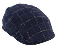 Gorro de abuelo a cuadros azul marino para hombre