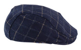 Gorro de abuelo a cuadros azul marino para hombre