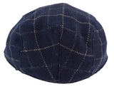 Gorro de abuelo a cuadros azul marino para hombre
