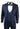 Traje de tres piezas para hombre Marc Darcy de terciopelo con estampado paisley azul, chaqueta de esmoquin para cena o boda.