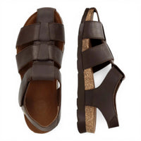 Stanley C1 - Sandalias de cuero impermeables color marrón corteza para hombre