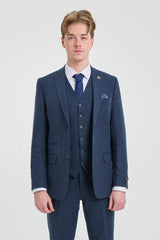 Traje de lana azul marino para hombre estilo Peaky Blinders