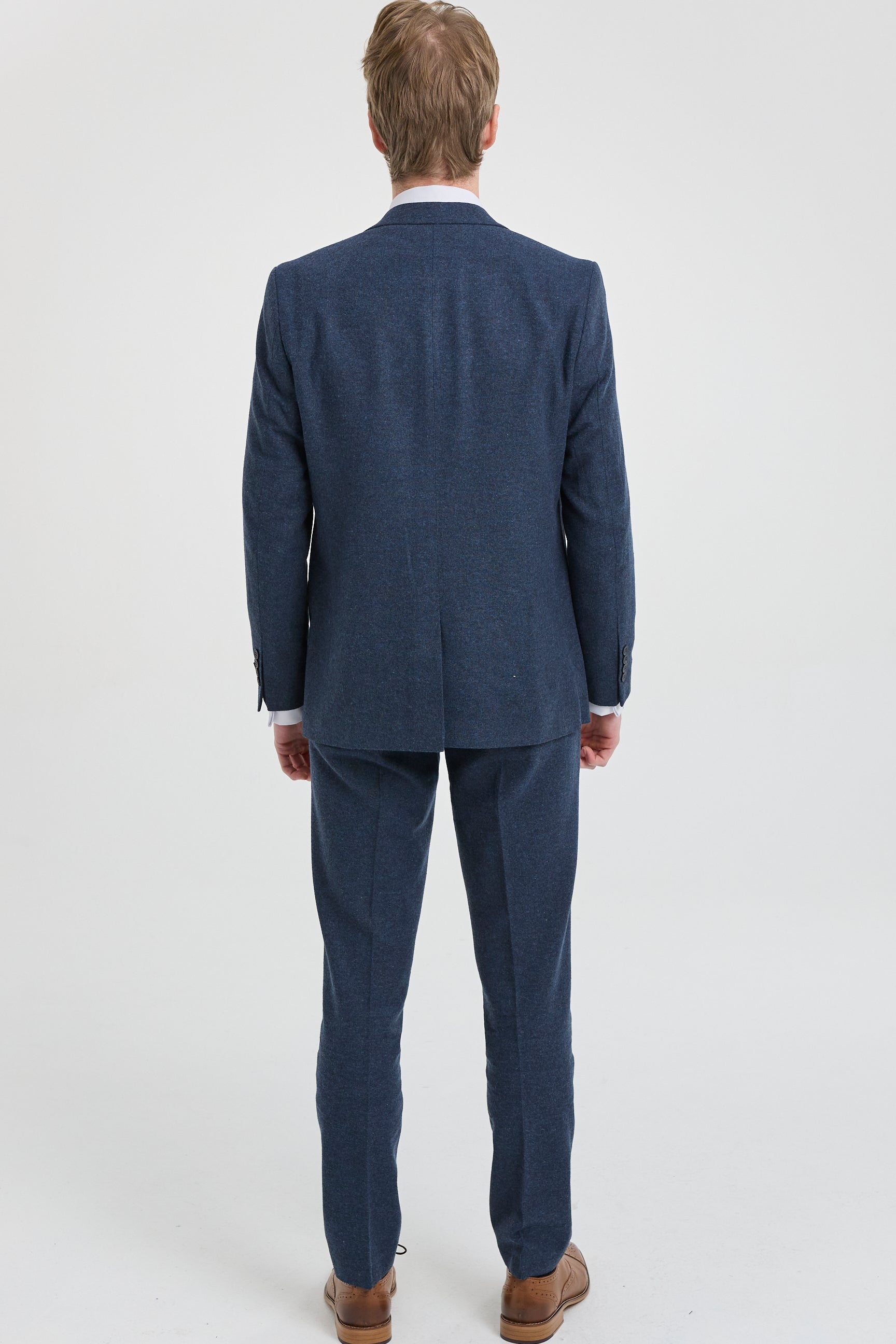 Traje de lana azul marino para hombre estilo Peaky Blinders