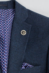 Traje de lana azul marino para hombre estilo Peaky Blinders