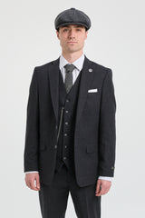 Traje negro vintage de hombre de los años 20