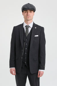 Traje negro vintage de hombre de los años 20