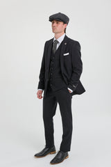 Traje negro vintage de hombre de los años 20