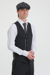 Traje negro vintage de hombre de los años 20