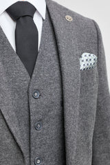Traje de hombre de lana gris estilo Peaky Blinders de los años 20