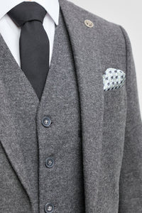 Traje de hombre de lana gris estilo Peaky Blinders de los años 20