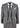 Traje gris de tres piezas para hombre con chaleco cruzado.
