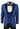 Chaqueta de esmoquin y chaleco de hombre con estampado paisley, brocado, satén negro y azul - Sin pantalones