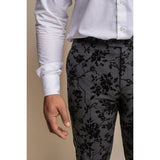 Georgi - Pantalones negros florales para hombre