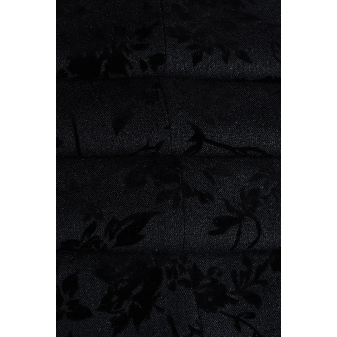 Georgi - Pantalones negros florales para hombre