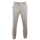 Sandon - Pantalones de hombre color crema con estampado de trama cruzada