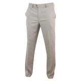 Sandon - Pantalones de hombre color crema con estampado de trama cruzada