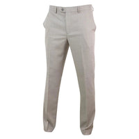 Sandon - Pantalones de hombre color crema con estampado de trama cruzada