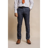 Seeba - Pantalones clásicos azul marino para hombre