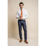 Seeba - Pantalones clásicos azul marino para hombre